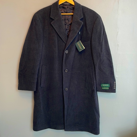 NWT Ralph Lauren cashmere/wool blend topcoat in charcoal grey - Picture 1 of 7